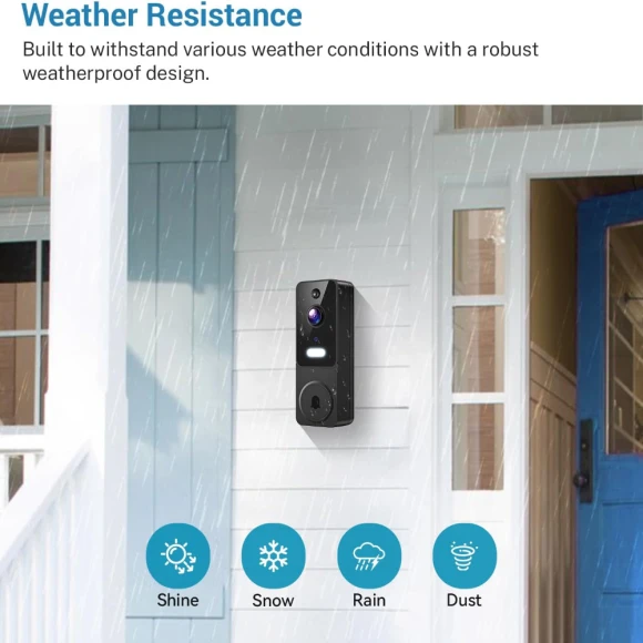 Wireless Video Doorbell Camera with Indoor Receiver — Video Doorbell, MeshSear