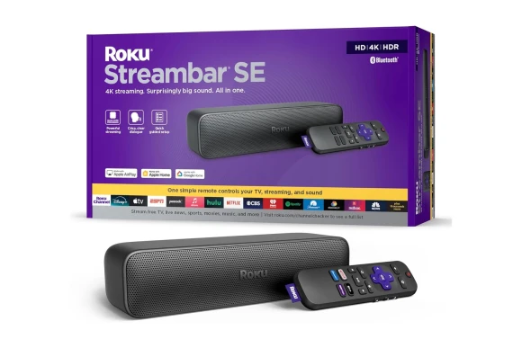2-in-1 TV Soundbar with Built-in 4K/HDR Streaming, Premium Speakers, & Enhanced Speech Clarity — Sound Bar, Roku