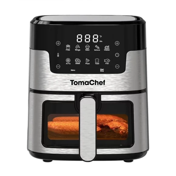 Air Fryer 10-in-1, 5.3QT Compact Oil Free Cooker with Visible Window — Air Fryer, TomaChef
