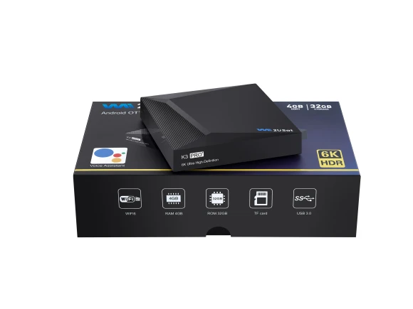 Android Smart TV Box 6K Ultra HD with Voice Remote — Smart TV, WE2USAT