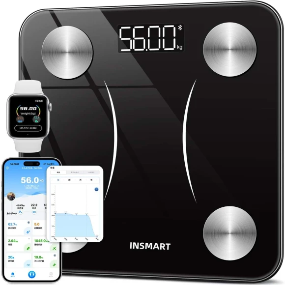 Body Fat Scale, Smart Scale for Body Weight 0.1lb High Accuracy, Digital Bathroom Weight Scale for BMI, Body Fat, Muscle... — Smart Scale, INSMART