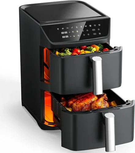 Dual Basket Air Fryer, 12.6QT Family-Size for 10–12 People — Air Fryer, Mirtan