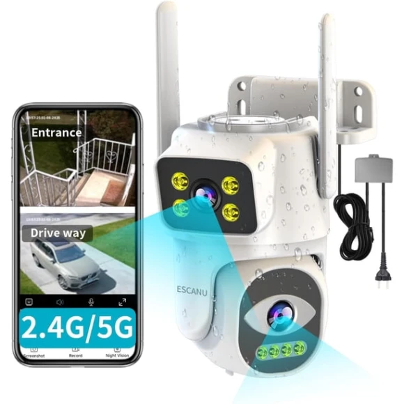 Dual Lens Security Camera — Security Camera, ESCANU