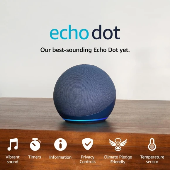 Echo Dot (newest model) - Vibrant sounding speaker — Smart Speaker, Amazon