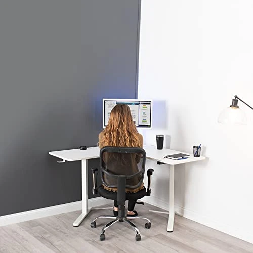 Electric Corner L-Shaped Standing Desk — Standing Desk, VIVO