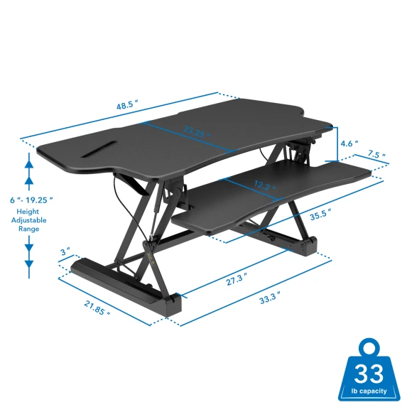 Electric Standing Desk Converter for Dual Monitors — Standing Desk, Mount-It!