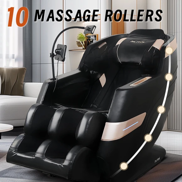 Full Body Massage Chair Recliner with Zero Gravity, Heat Therapy & Air Compression — Massage Chairs, GDFStudio