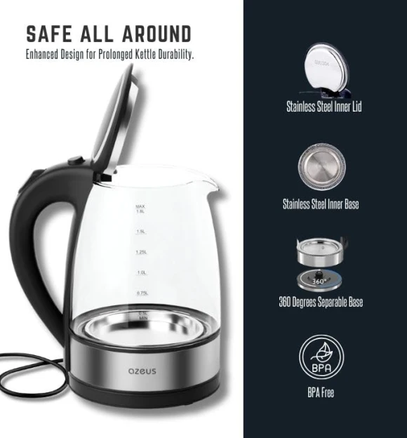 Glass Electric Kettle — Electric Kettle, AZEUS