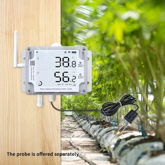 GS1-AETH1RS + Soil Temperature Moisture Probe Ethernet Thermometer Hygrometer, WiFi Temperature Humidity Sensor, Digital... — Soil Moisture Sensor, UbiBot