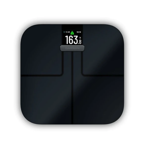 Index S2, Smart Scale with Wireless Connectivity, Measure Body Fat, Muscle, Bone Mass, Body Water% and More, Black — Smart Scale, Garmin