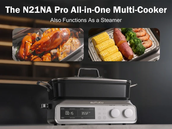 Slow Cooker 10 Quart, 8-in-1 Programmable Multi-Cooker — Multicooker, AUTUCU