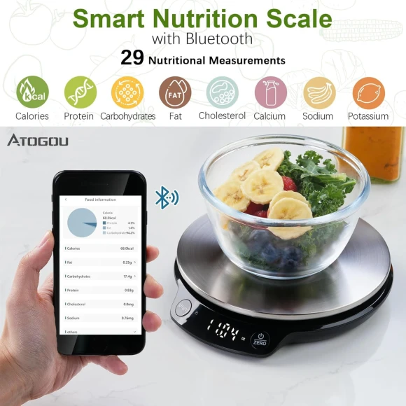Smart Food Kitchen Scale with Nutrition Calculator — Smart Scale, Atogou