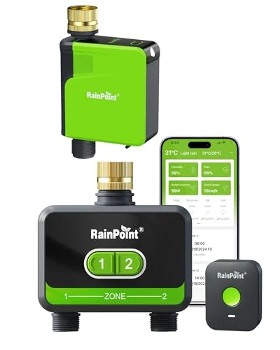 WiFi Water Timer for Garden Hose, 2 Zone, RainPoint