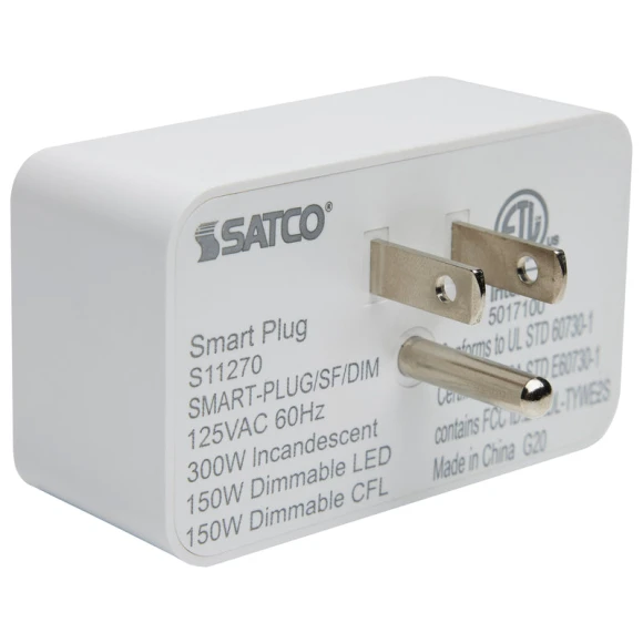 3-Inch On/Off and Dimmer WiFi Smart Plug Outlet — Smart Plug, Satco
