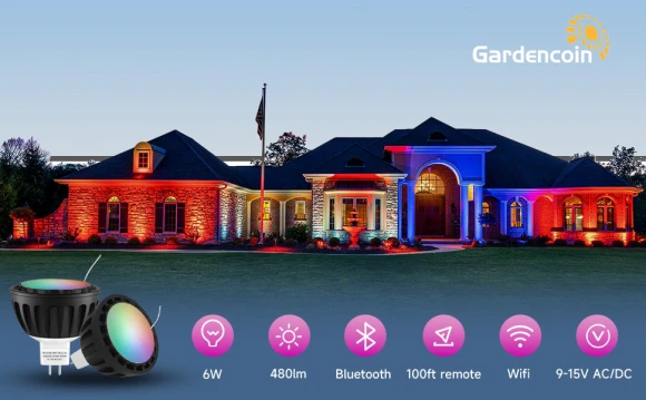 Color Changing Smart GU5.3 LED Bulb, Dimmable (6-Pack) — Smart Light Bulb, Gardencoin