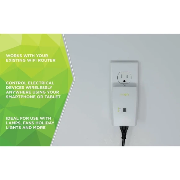 Indoor WiFi Plug With 1 Grounded Outlet — Smart Plug, WiOn