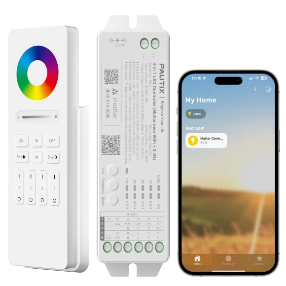 Matter WiFi LED Controller 5in1 — Smart Light Bulb, PAUTIX