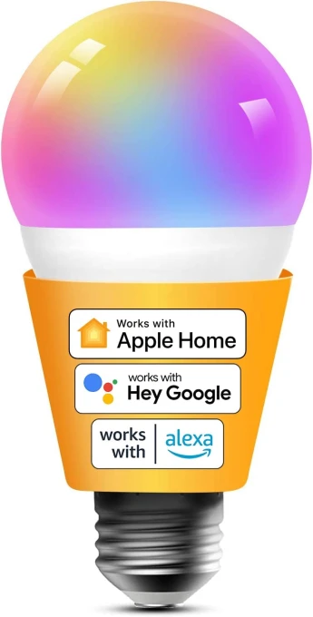 Smart Light Bulb - Color Changing, Dimmable, 9W 810 Lumens, Works with Siri, Alexa, Google Home — Smart Light Bulb, Refoss