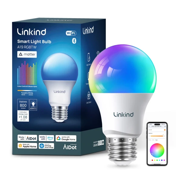 Smart Light Bulbs with Music Sync & Light Show — Smart Light Bulb, Linkind