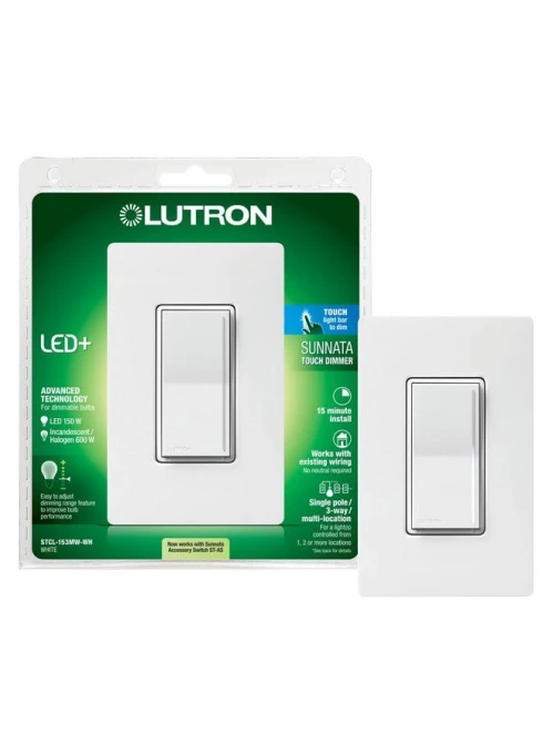 Touch Dimmer Light Switch with Wallplate — Smart Switch, Lutron