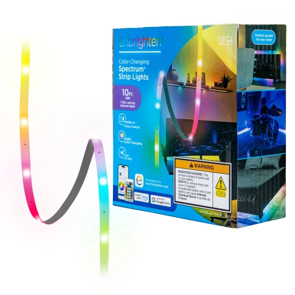Vibe Spectrum Smart Indoor LED Strip Lights, Color Changing RGBIC Tape Light — LED Strip Lights, Enbrighten