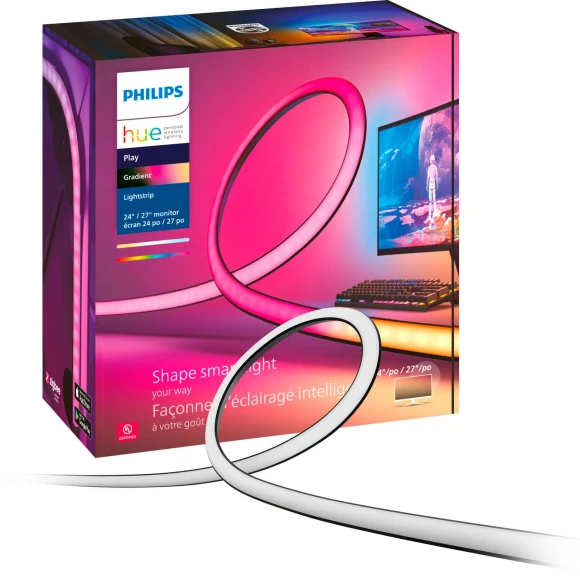 White and Color Ambiance Gradient PC LED Lightstrip — LED Strip Lights, Philips
