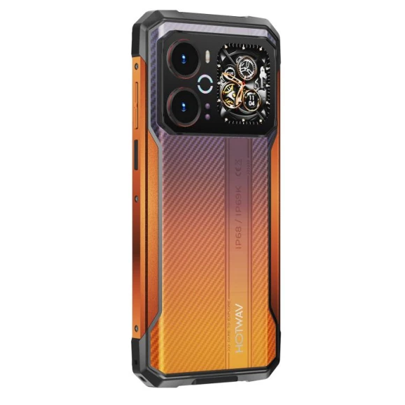 Orange Rugged Phone, 8GB RAM + 256GB Storage — Smartphones, HOTWAV