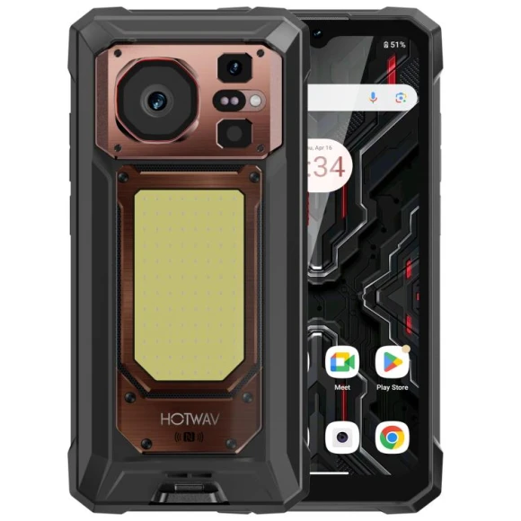 Rugged Phone, 6GB RAM + 256GB Storage, Bronze — Smartphones, HOTWAV