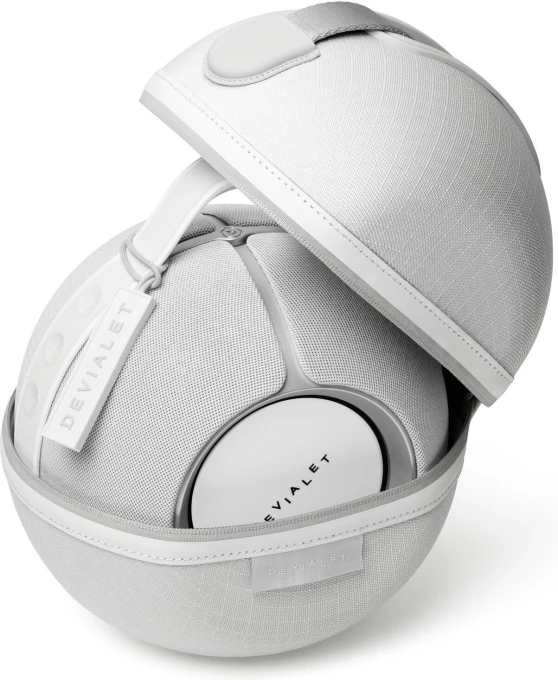 Portable speaker with Cocoon case, White Mist — Smart Speaker, Devialet