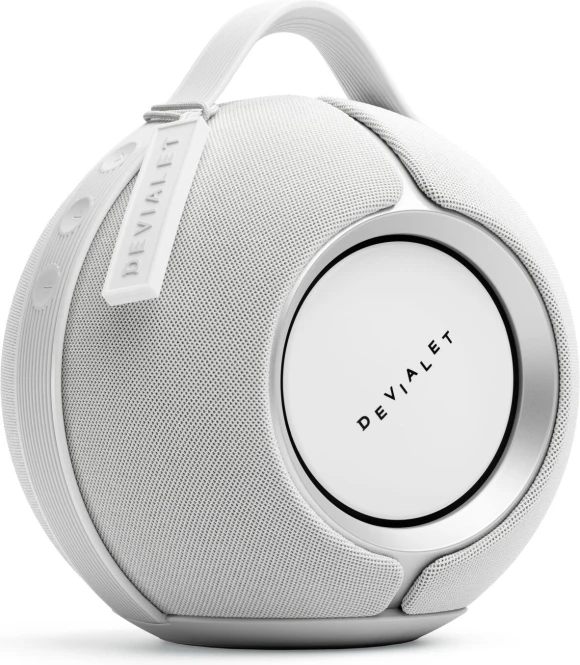 Portable speaker with Cocoon case, White Mist — Smart Speaker, Devialet