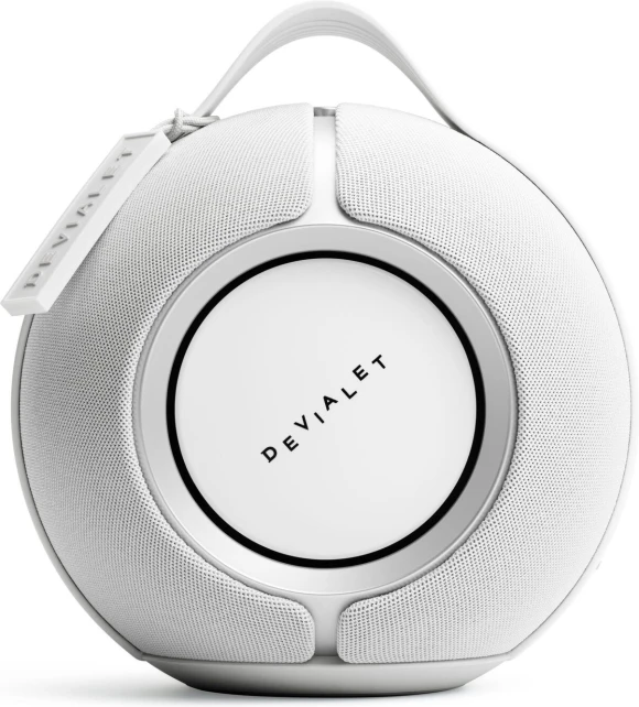 Portable speaker with Cocoon case, White Mist — Smart Speaker, Devialet