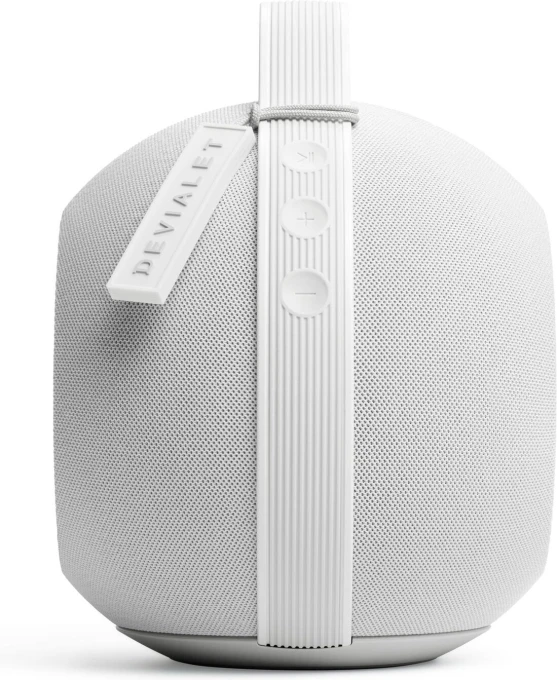 Portable speaker with Cocoon case, White Mist — Smart Speaker, Devialet