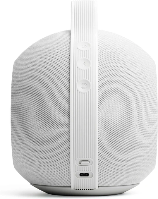 Portable speaker with Cocoon case, White Mist — Smart Speaker, Devialet