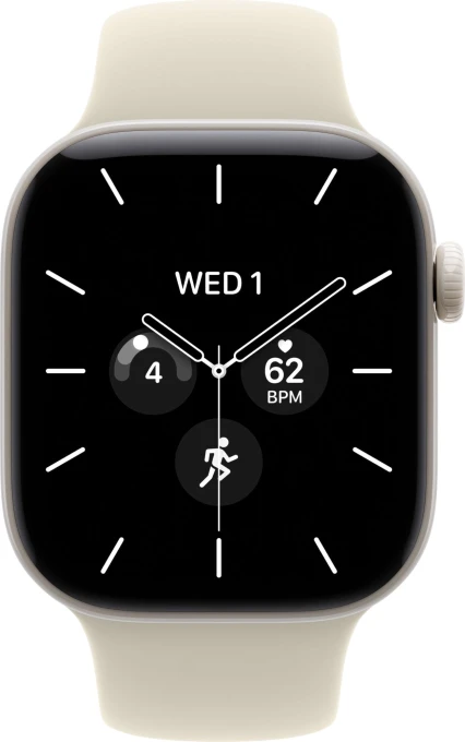 42 mm Smartwatch, Pearl White Ceramic case with Sand Sport Band — Smart Watch, Apple