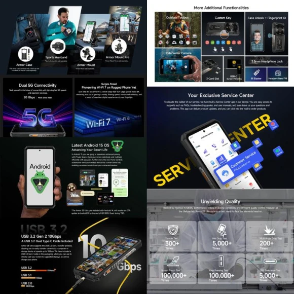 Armor 28 Ultra Rugged Phone, Black, 16GB RAM + 1TB Storage — Smartphones, Ulefone