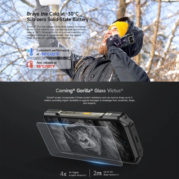 Rugged Phone, Black, 12GB+256GB — Smartphones, Ulefone