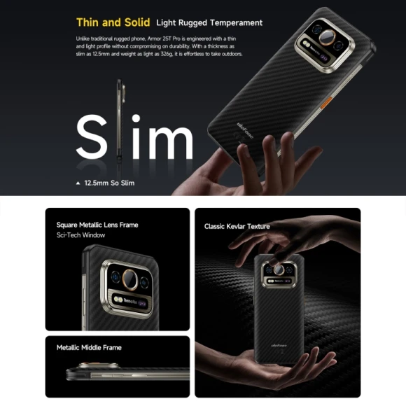 Rugged phone, Frost Black, 8GB+256GB — Smartphones, Ulefone
