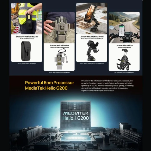 Rugged smartphone, 12GB RAM + 256GB storage — Smartphones, Ulefone