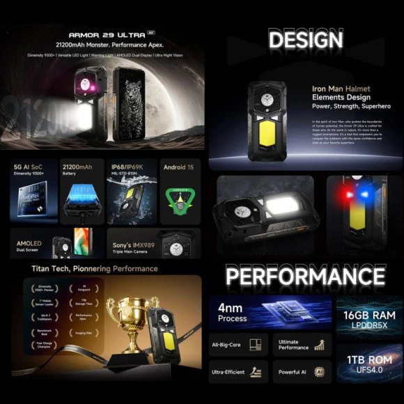 Rugged Smartphone, 16GB RAM + 1TB Storage — Smartphones, Ulefone