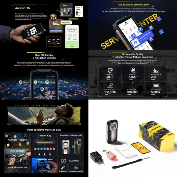 Rugged Smartphone 8GB RAM + 256GB Storage — Smartphones, Ulefone