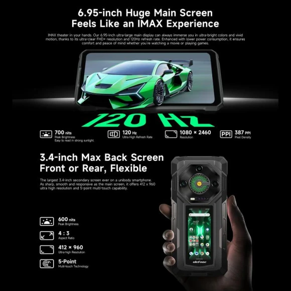 Rugged smartphone, Black, 512GB — Smartphones, Ulefone