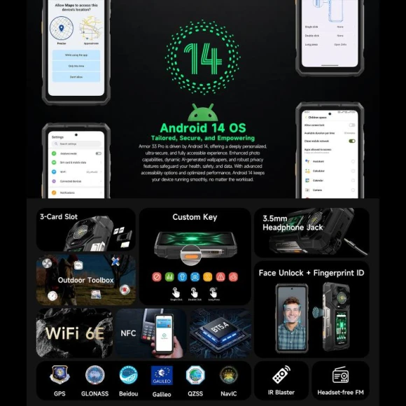 Rugged smartphone, Black, 512GB — Smartphones, Ulefone