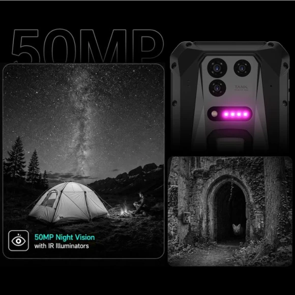 Rugged Smartphone with Projector, 18GB RAM + 512GB Storage, Black — Smartphones, Unihertz