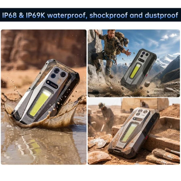 Rugged Smartphone with Projector, 18GB RAM + 512GB Storage, Black — Smartphones, Unihertz
