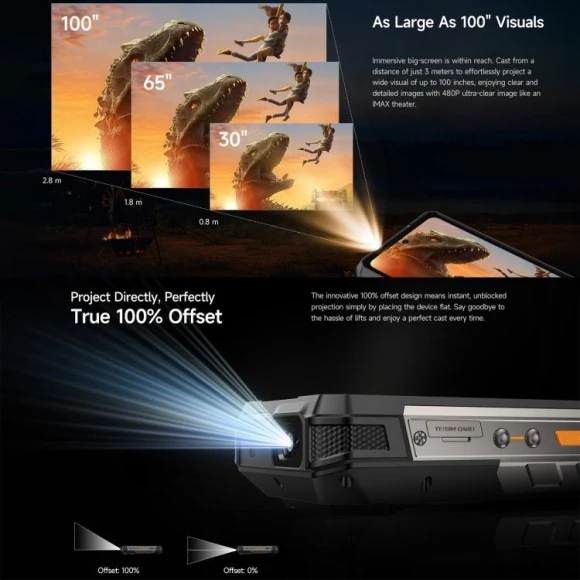 Rugged Smartphone with Projector, Black — Smartphones, Ulefone