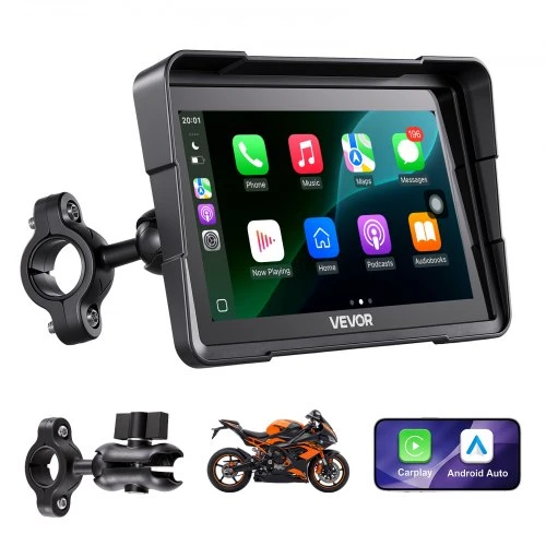 7-Inch Wireless Motorcycle CarPlay System — Car Infotainment System, VEVOR