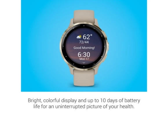 Smart Watch, Soft Gold Bezel and French Gray Case — Smart Watch, Garmin