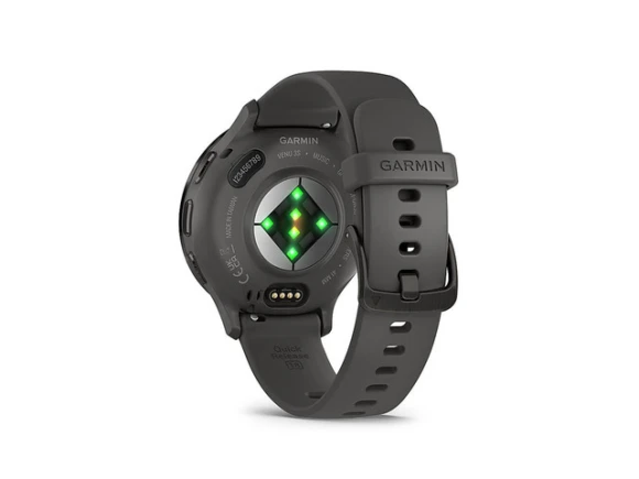 Smartwatch, 41 mm case, Slate Stainless Steel Bezel with Pebble Gray Case and Silicone Band — Smart Watch, Garmin