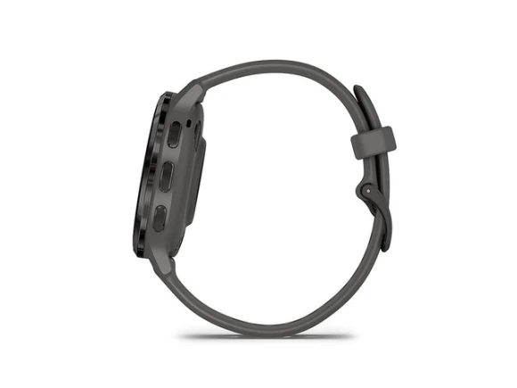 Smartwatch, 41 mm case, Slate Stainless Steel Bezel with Pebble Gray Case and Silicone Band — Smart Watch, Garmin