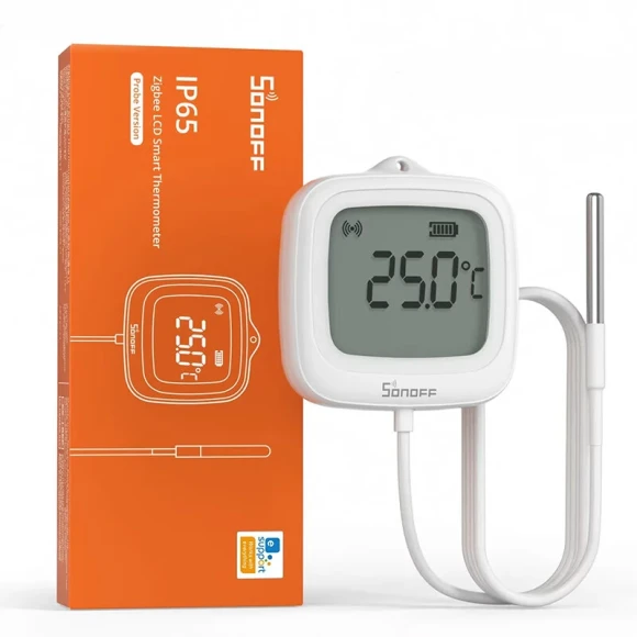 Zigbee LCD Smart Thermometer with Probe — Temperature & Humidity Sensor, Sonoff
